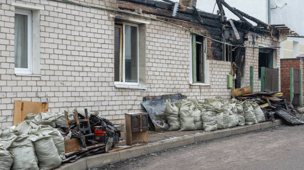 Professional Fire Damage Restoration technician working in Medford, NJ
